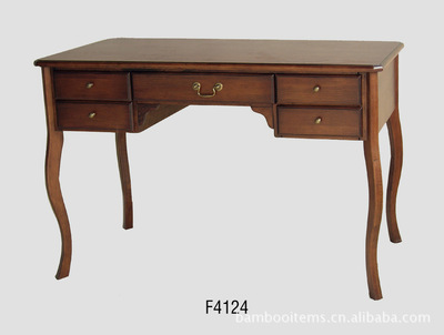 木制家具專業(yè)生產(chǎn) 經(jīng)典棕色歐式寫字桌，廠家直銷，價格實惠